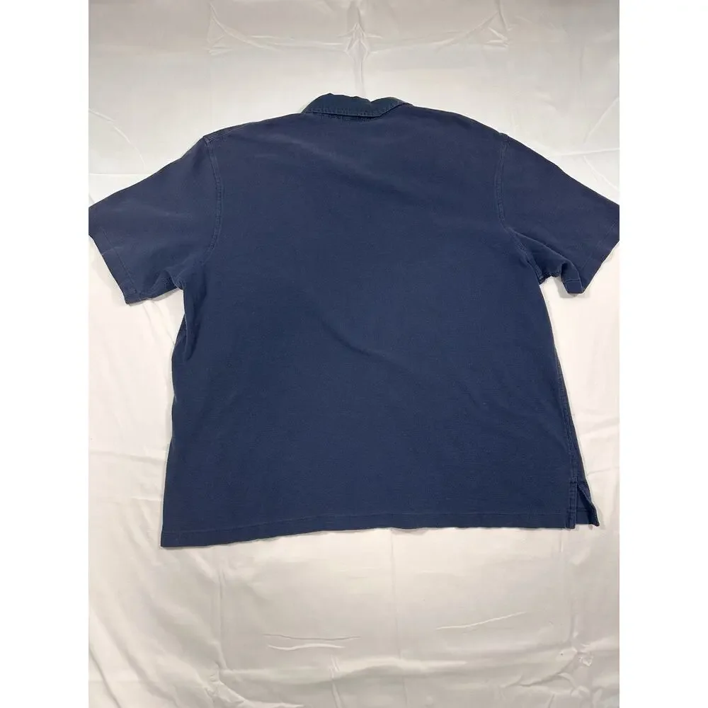 Polo Ralph Lauren Polo Blue Mesh Size Xl PRL Embroidered Crest 100% Cotton